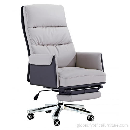 China Whole-sale price winter Office Leather Chair Executive Chair with footrest Manufactory